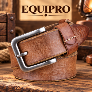 Ceinture en cuir de vachette marron vintage EquiproMen, motif rayé, boucle à ardillon en alliage, respirante, décontractée, durable, personnalisable - Product Image 2