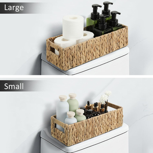 Paniers en jacinthe d'eau écologiques pour organiser les essentiels de la salle de bain, paniers en jonc de mer naturel faits à la main, rangement décoratif - Product Image 6