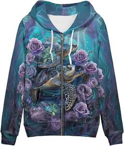 Sweat à capuche en polaire respirant pour femme ROMEO INDUSTRY, design sublimé décontracté automne/hiver, 95% polyester, 5% élasthanne, 260g - Product Image 1