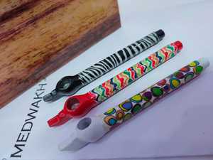 Pipas de Metal para Fumar Dokha, Decorativas, con Diseño Artesanal de Papel Pintado a Mano, Forma Irregular y Patrón Colorido - Product Image 6