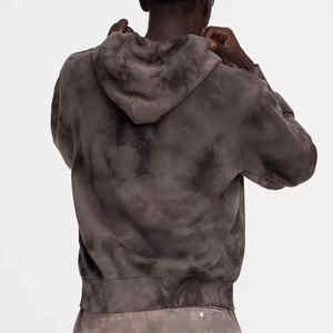 Sweat-shirts à capuche personnalisés en coton 100 % délavé à l'acide pour hommes, en molleton épais 350g, écologiques, avec col à capuche et poche, collection automne - Product Image 4