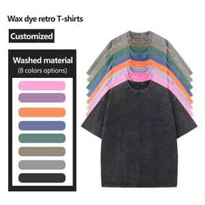 T-shirts classiques oversize délavés pour hommes et femmes, style vintage, grammage lourd, avec motifs et effet délavé à l'acide, vente en gros - Product Image 3