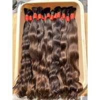 Extensions de cheveux vierges indiens 100 % naturels, texture lisse ou ondulée, couleur noire naturelle, pour femmes, vente en gros