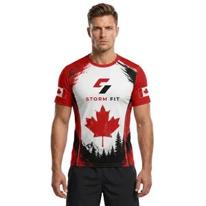 Custom Men's Short Sleeve <b>T</b>-<b>Shirt</b> Sublimation Printed Quick Dry Casual Loose Fit O-Neck Knitted Polyester Anti-UV Eco-Friendly - Product Image 2