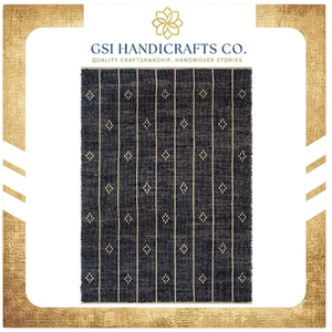 Tapis de salon moderne à rayures en jute, tissage plat, lavable, nettoyage localisé, à poils fins, best-seller, en promotion - Product Image 6