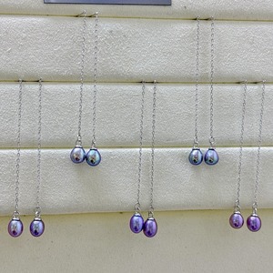 Boucles d'oreilles en perles d'eau douce rondes de 4-5 mm, argent S925 impeccable, perles d'aurore blanches froides - Blanc froid impeccable, argent S925 - Product Image 1