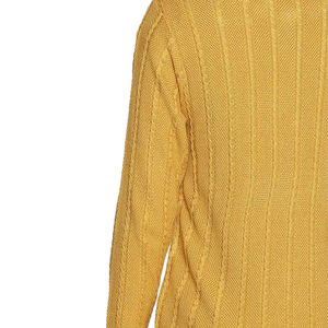 Cárdigan Ligero de Mujer, Mezcla de Lana, Tejido de Cable, Manga Larga, Amarillo, Diseño con Botones, Cuello Redondo, Estilo Casual de Invierno - Product Image 5