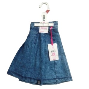 Falda vaquera plisada azul personalizada para mujer adulta, estilo Justice, 72% algodón, 26% poliéster, 2% elastano, proveedor de Bangladesh - Product Image 3