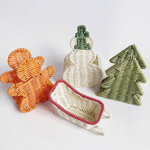 Handmade Woven Crafts Rattan and Straw <b>Christmas</b> Tableware Tissue <b>Boxes</b> Entryway Decorations Hallway Ornaments Wholesale - Product Image 1