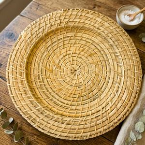 Hot Trend Cheap Wholesale Handwoven Rattan Placemat Eco Friendly Home Decor <b>Table</b> <b>Mat</b> Supplier - Product Image 5