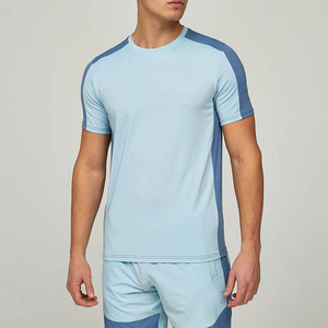 Ensemble deux pièces décontracté en coton biologique pour homme, avec logo personnalisé en relief, tricoté 3D, style streetwear, été, t-shirts imprimés - Product Image 5