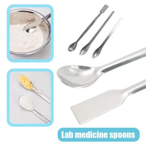 BAFA SURGICAL INSTRUMENTS Juego de 2 espátulas/cucharas médicas de acero inoxidable de doble punta de 20 cm de longitud para muestreo manual en laboratorio - Product Image 4