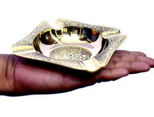 Brass Ash Tray for Cigarette <b>Vintage</b> <b>Ashtray</b> for Cigarette Stylish Engraved Design, Rustic Look Living Room Decor Gifts - Product Image 4
