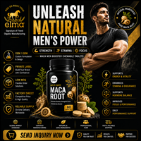 Comprimés à croquer de racine de Maca Elma Food, 60 unités, Halal, naturels, pour la vitalité masculine, l'énergie, la circulation et le soutien du métabolisme, OEM, marque privée