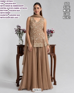 Ensemble en crêpe de georgette de soie pour femmes, longueur au sol, pour mariage traditionnel et Diwali, élégance violette - Product Image 3