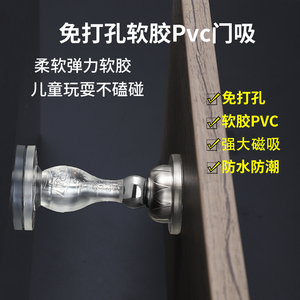Butée de porte sans perçage, en PVC souple, magnétique, silencieuse, pour usage domestique - Product Image 5