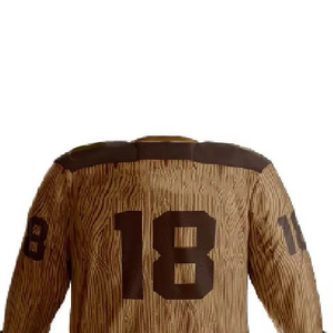 Maillot de hockey sur glace pour homme, rayé marron, sans manches, taille élastique, logo brodé sur la manche gauche, coupe classique, vêtement adulte, imprimé drapeau - Product Image 2