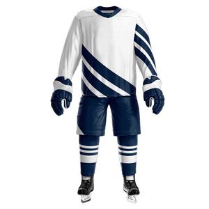 Uniforme de hockey sur glace professionnel respirant en maille 100% polyester, impression numérique personnalisable, nom d'équipe, sangle réglable, sans fermeture - Product Image 1
