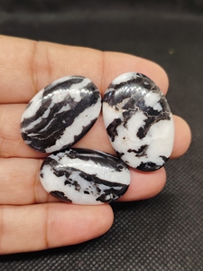 Wholesale Zebra Jasper Loose Gemstones Cabochons Hand Polished Flat Backs for Jewelry Making - Product Image 4