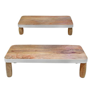 ชุดที่วางเทียนไม้สี่เหลี่ยมสำหรับตกแต่งบ้านไร่2ชิ้นอุปกรณ์จัดครัวตกแต่งด้วยไม้สำหรับตกแต่งบ้าน - Product Image 2