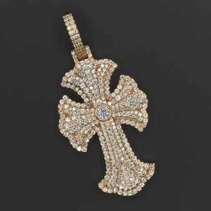 ราคาขายส่ง จี้พระเยซูรูปกางเขนเงินแท้ 925 พร้อมสร้อยคอประดับเพชร VVS โมอิสซาไนต์ สไตล์ฮิปฮอป ดีไซน์แบบไอซ์เอาท์ - Product Image 1