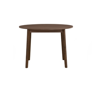 Mid-Century Modern 1067mm Round Dining <b>Table</b> <b>Walnut</b> Melamine MDF Top with Solid Malaysian Oak Legs for Dining Space - Product Image 3