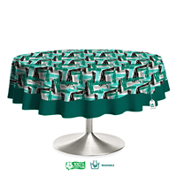 Nappe Moderne Personnalisable en Coton Pur Tissé Imprimé Floral, Imperméable et Anti-Taches pour Cuisine et Salle à Manger