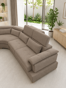 Sofá Seccional Moderno de Tela Montecarlo en Forma de L, Tapizado con Mechones, para Sala de Estar, Hotel, Villa u Oficina, Ajustable - Product Image 5