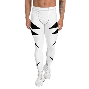 Leggings pour hommes, coupe slim, taille élastique, couleur unie, pantalon de compression athlétique - Product Image 1