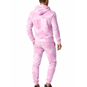 Men Tie Dye Hoodie <b>Tracksuit</b> Custom Solid Color Comfortable Gym Wear Lightweight Custom Printing <b>Tracksuit</b> For Men - Product Image 2