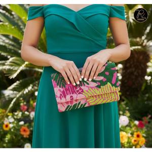 Bolso de Mano de Lujo Hecho a Mano con Cuentas para Mujer, Bolso de Fiesta de Noche con Perlas, Estilo Étnico, para Boda - Product Image 1