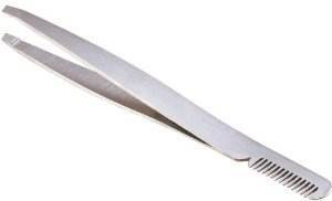Pince à épiler de luxe haut de gamme, faite à la main, en acier inoxydable, ultra-affûtée, à pointe inclinée, avec peigne intégré pour la définition des sourcils - Product Image 4