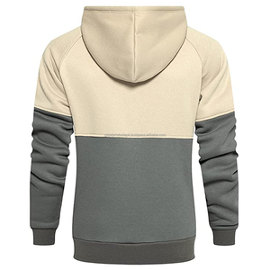 Sweat à capuche pour homme de haute qualité, col montant, motif uni, manches longues, en molleton de coton, avec logo imprimé personnalisé - Product Image 5
