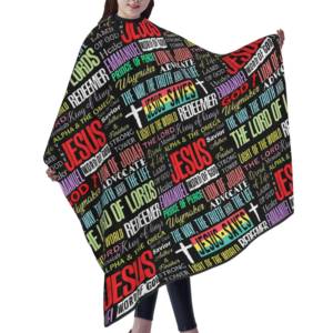 Capa de Peluquería Desechable Resistente para Salón, con Estampado de Tipografía Jesús, Impermeable, Ajustable - Product Image 6