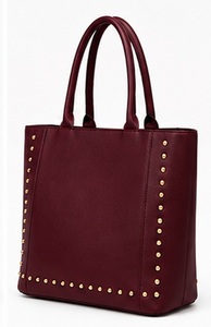 Sac fourre-tout de luxe Gravs en cuir véritable clouté pour femme, grande capacité, fermeture magnétique, sac à main de créateur, mode et bureau - Product Image 2