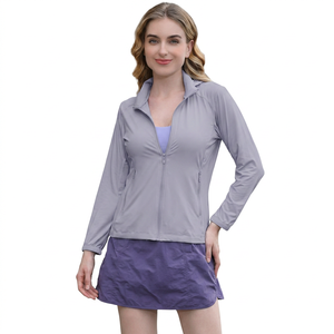 Chaqueta de Protección Solar UPF50+ de Manga Larga con Media Cremallera para Mujer, Color Sólido, Anti-UV, para Uso en Exteriores, Corte Regular, Material de Poliéster - Product Image 4