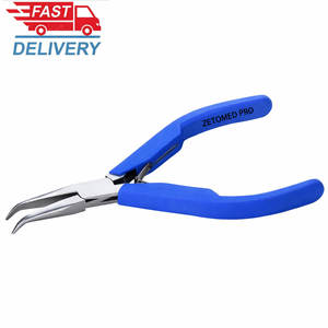 Alicates de punta curva con mandíbula lisa, de acero inoxidable de alta calidad, herramienta para fabricación de joyas y trabajos con alambre metálico, marca ZETOMED PRO, para bricolaje. - Product Image 5