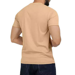 เสื้อยืดคอกลมสีพื้นระบายอากาศได้ดีสำหรับผู้ชาย ทรงปกติ ผ้าฟลีซ 100% คอตตอน แขนสั้น สำหรับฤดูร้อน - Product Image 3