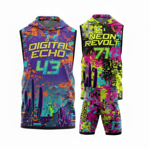 Ensemble de maillots de flag football 7v7 avec impression par sublimation, design graphique personnalisé, sans manches, pour jeunes, uniforme de football américain 7 contre 7 - Product Image 1
