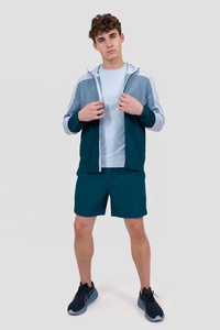 Chaqueta Acolchada Cortavientos para Hombre con Capucha, Diseño Color Block, Cuello Mao, Cierre de Cremallera, Estilo Deportivo, Ropa de Invierno, Lona - Product Image 2
