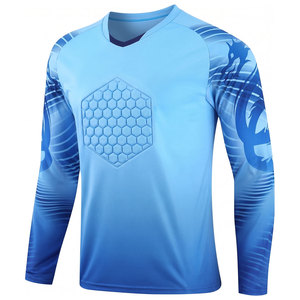 Custom sublimated soccer goalkeeper jersey breathable quick dry high quality vneck pullover men <b>athletic</b> wear sports jersey - Product Image 1