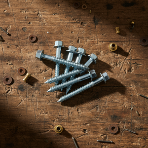 Tornillo PDC de Acero al Carbono de Alta Resistencia Clase 4 con Punta Afilada, Cabeza Hexagonal Externa, Rosca para Madera, Galvanizado en Zinc - Product Image 1