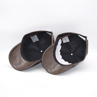 Gorra de Béisbol de Cuero PU Marrón con Patrón de Cocodrilo, Ajustable con Cierre a Presión, 6 Paneles, Unisex, Casual, para Exteriores