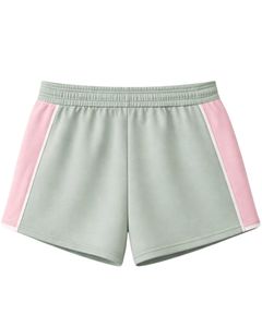 Pantalones Cortos de Salón para Mujer en Verde Salvia y Rosa, Cintura Elástica con Cordón, Algodón Suave y Poliéster, Ropa de Dormir Informal, Pantalones Cortos Cómodos de Verano para Relajarse - Product Image 4