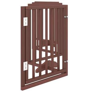 Puerta Plegable para Perros de Madera de Álamo con 6 Paneles, 118.1 Pulgadas, Marrón, Puertas y Corrales para Mascotas - Product Image 5