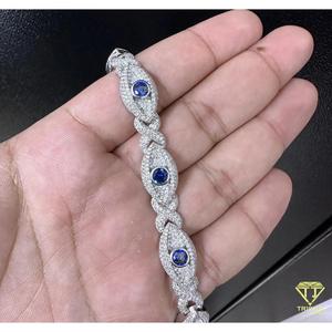 Custom Iced out Eye Link <b>Bracelet</b> VVS1 Quality Moissanite Diamond Pass Diamond Teste Heavy Quality 925 Sterling <b>Silver</b> - Product Image 3