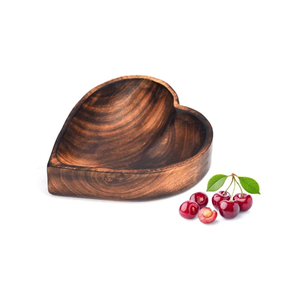Handcrafted Polished Mango Wooden <b>Heart</b> <b>Shape</b> Eco-Friendly Bowl for Food Serving & Decorative Use for Giveaways at Good Price - Product Image 2