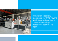 Extrudeuse bivis conique à rotation inverse FULLWIN 55kW 380V contrôlée par PLC, rapport L/D 22:1, 150 tr/min, vis 38CrMoALA, ABS/PS/WPC