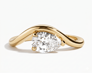 Bague de fiançailles en diamant taille poire pour femme, style romantique, diamants de laboratoire - Product Image 3