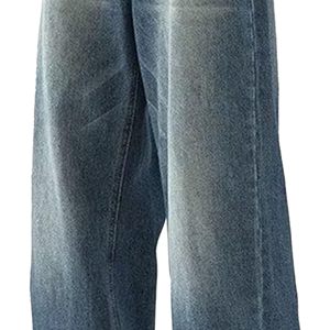 Jeans de mezclilla anchos de moda para hombre, estilo vintage, lavados, de calidad premium, suministro al por mayor, corte holgado, lavado ácido, de diseñador - Product Image 6
